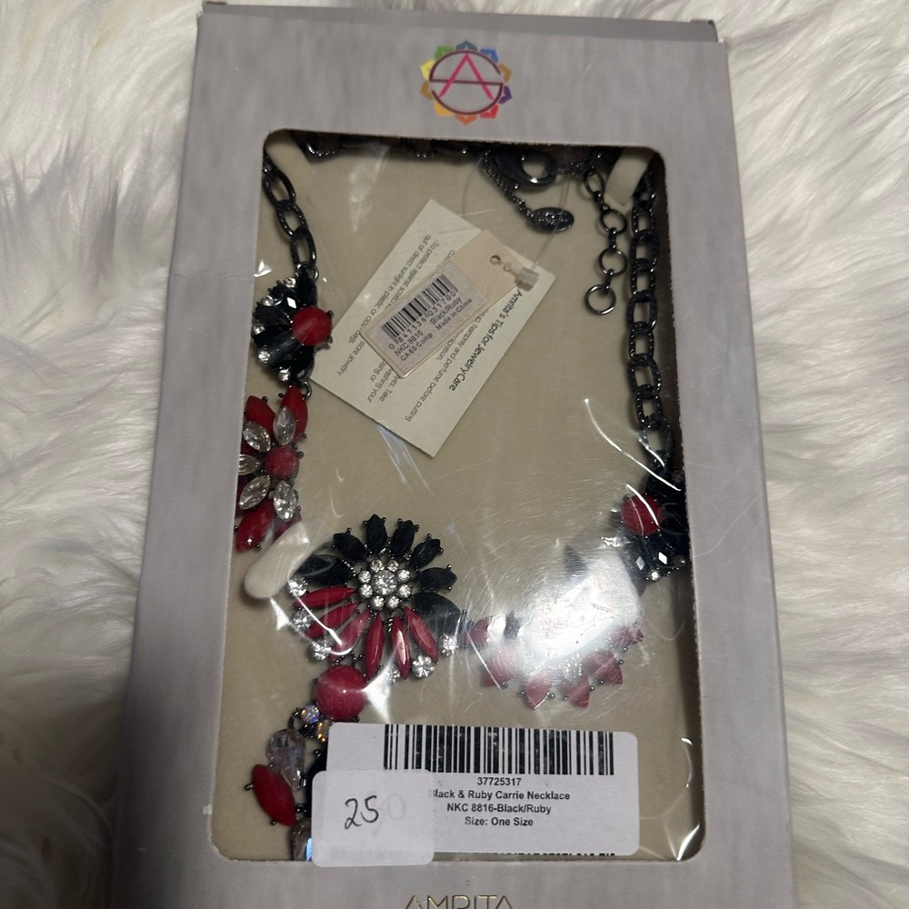 Amrita Singh Black and Red Statement Necklace